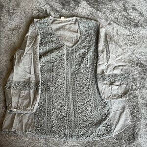 Esprit White Graphic 3/4 Sleeve Blouse